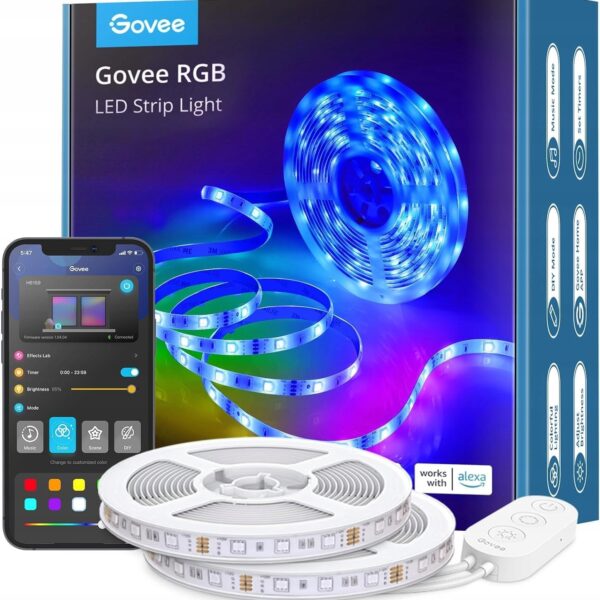 INTELIGENTNA TAŚMA LED 10M (2X5M) GOVEE H6110 36W APLIKACJA (1420)