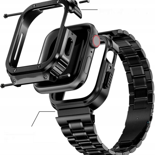 HASLFM Pasek stalowy do Watch Ultra 1/2, Series 9/8/7/SE/6/5/4/3 (1686)