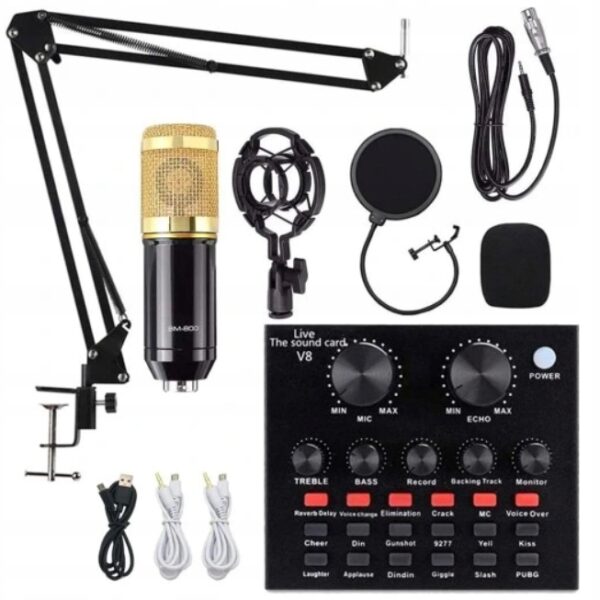 Zestaw mikrofonowy BM-800 z regulowanym ramieniem mikrofonowym (B388)