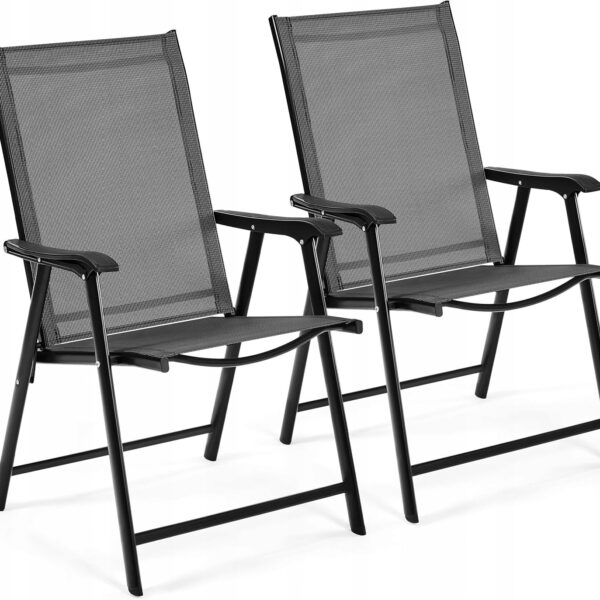 Krzesło ogrodowe Yaheetech metal czarny 2 sztuki (2401)