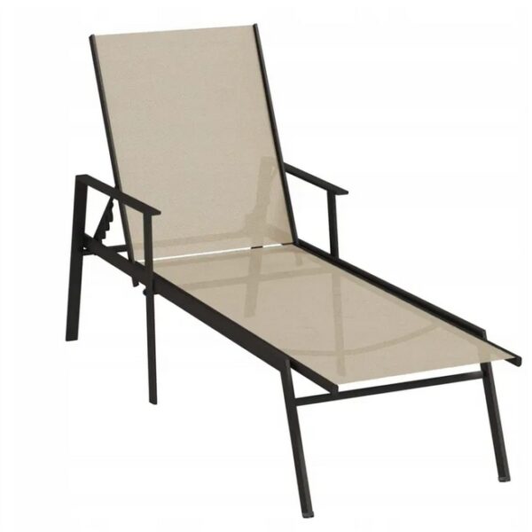 Vidaxl Leżak, Stal I Tkanina Textilene, Kremowy (2471)