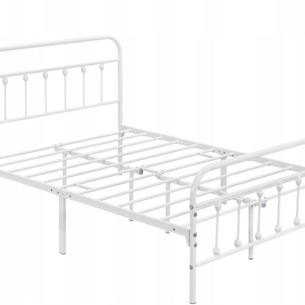 Łóżko podwójne metalowe Yaheetech 140x200 biały (2701)