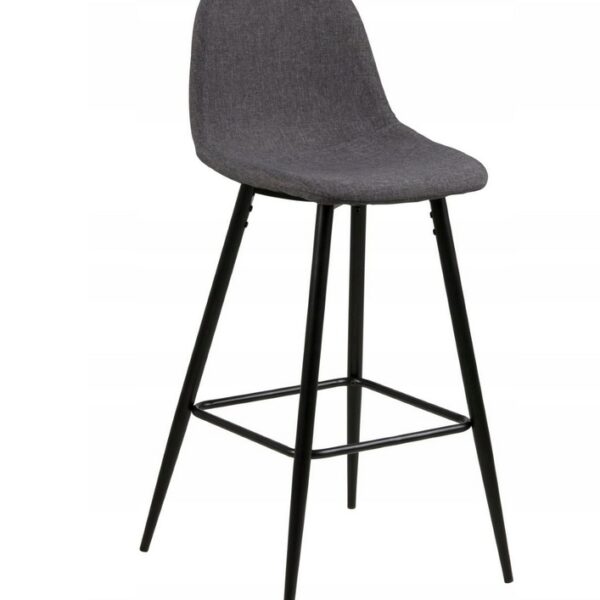 HOKER STOŁEK BAROWY TAPICEROWANY Wilma SZARY |2 PACZKI|(D1633)