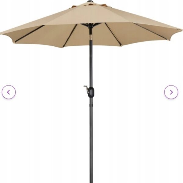 Parasol ogrodowy beżowy YAHEETECH beże i brązy 2,61 x 240 cm (D174)