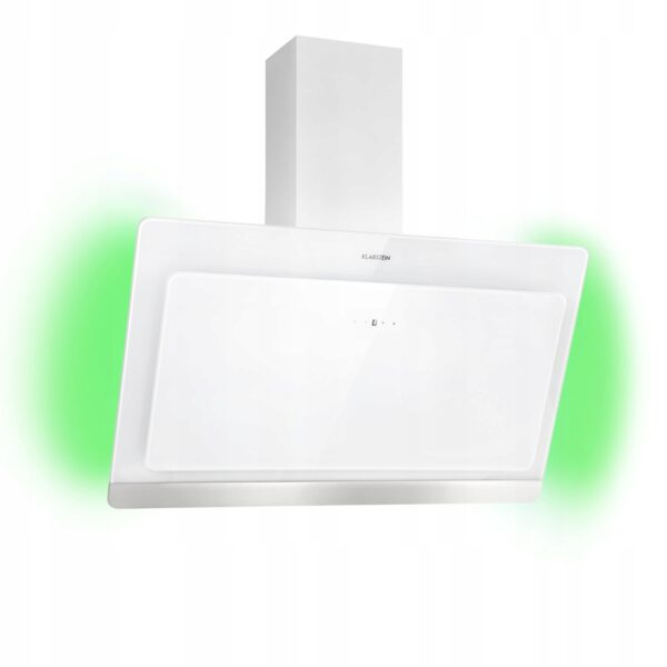 OKAP KUCHENNY KOMINOWY KLARSTEIN 90CM 550M³/H PRZYŚCIENNY LED BIAŁY (2421)