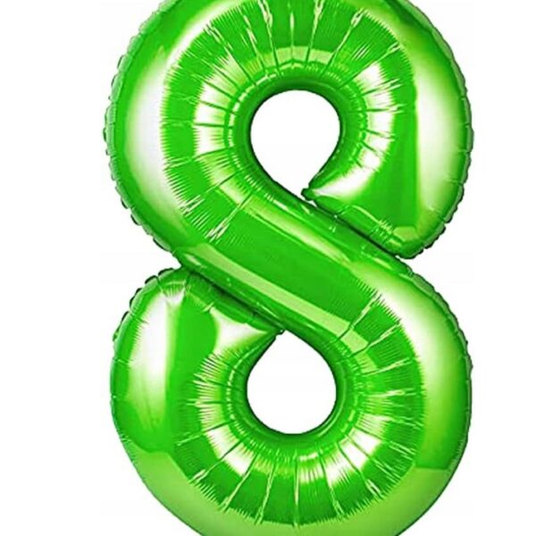 Unisun Zielony balon foliowy cyfra 8 100cm (B4024)