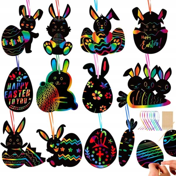 Wielkanocne obrazki do zdrapywania 36szt. (B3963)