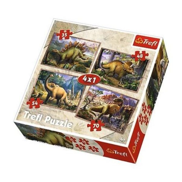 Puzzle Trefl 255 elementów Puzzle Dinozaury 4w1 (274)