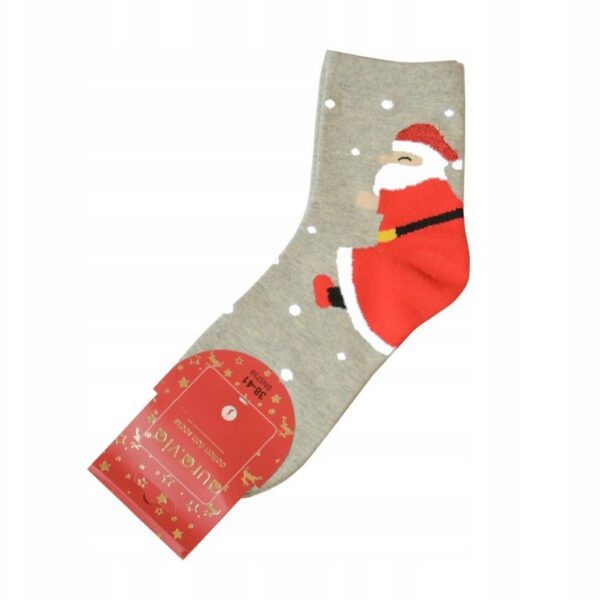 Skarpety 38-41 ŚWIĄTECZNE z MIKOŁAJEM PREZENT 5739 (336)
