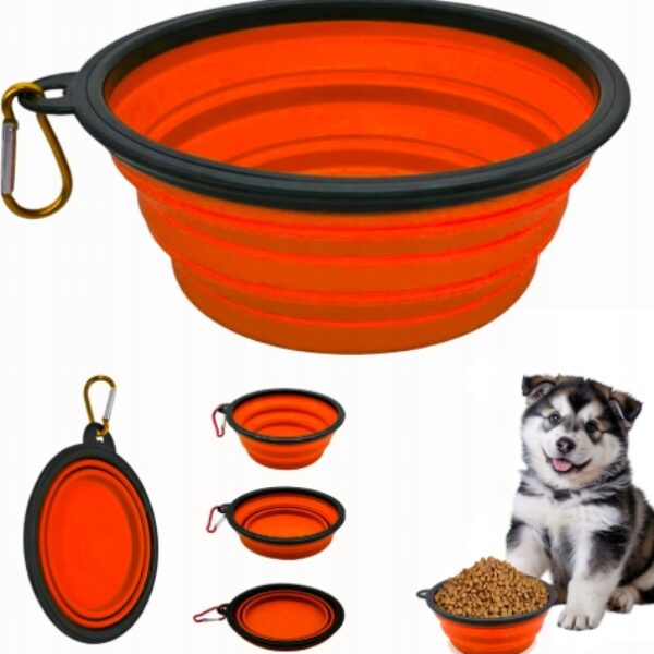 Podróżna Miska dla Psa Silikonowa Składana Turystyczna Duża 1000ml (B1718)