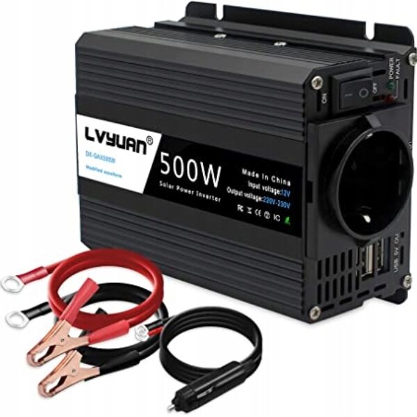 LVYUAN Falownik 500 W, DC 12 V na 230 V AC (B4012)