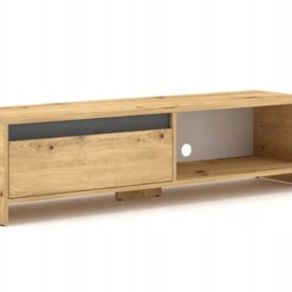 Szafka rtv line 140 dąb artisan / grafit mat (E2032)